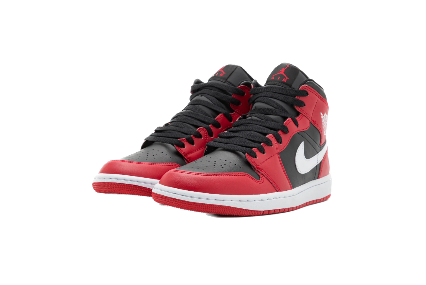 AIR JORDAN 1 MID - BLACK/WHITE-GYM RED