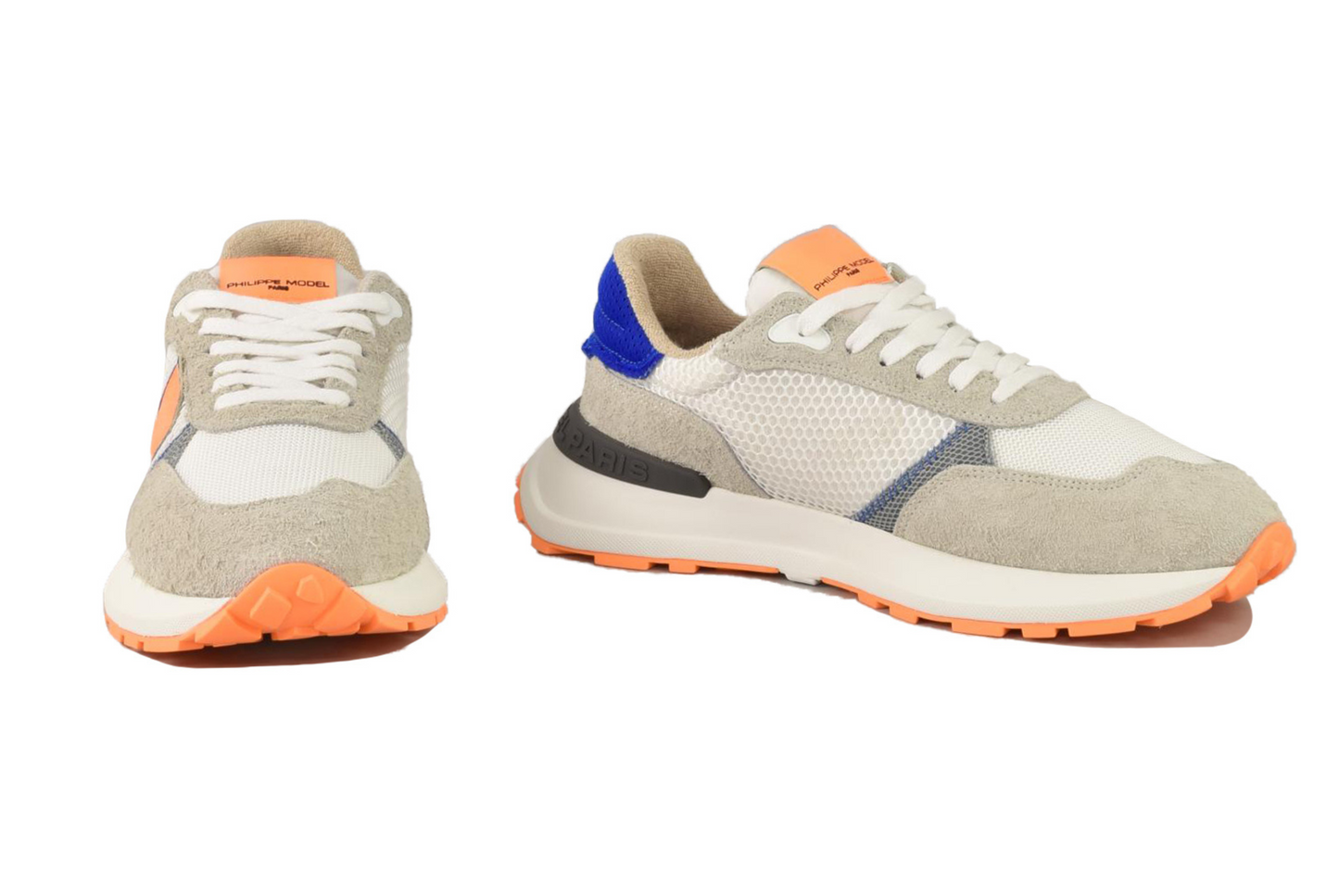 PHILIPPE MODEL - SNEAKER ANTIBES - SPORTIF BLANC ORANGE