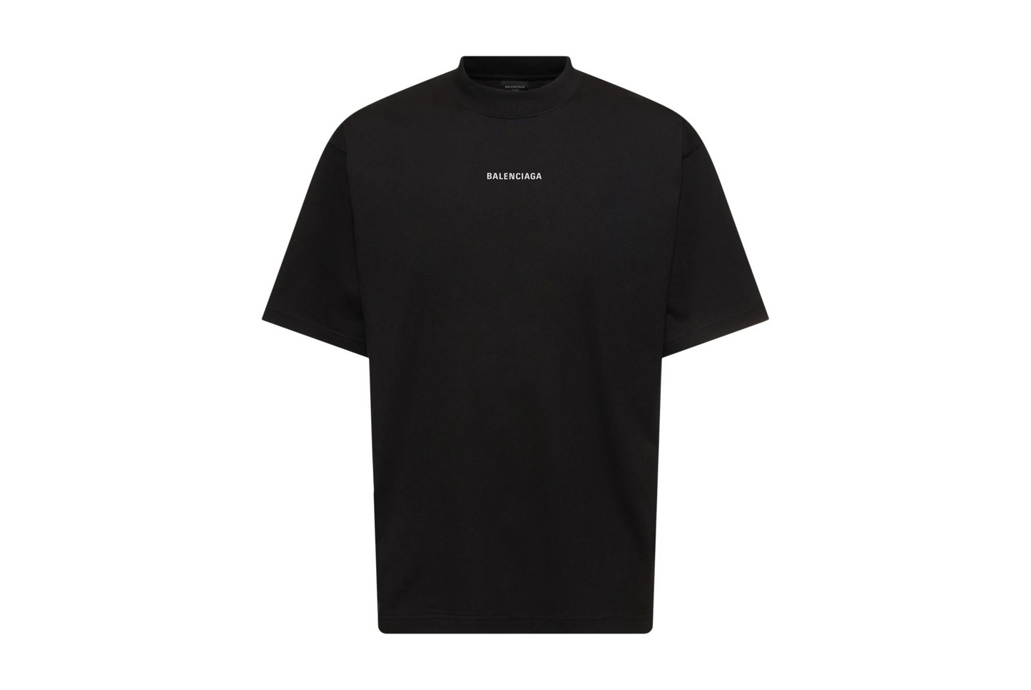 BALENCIAGA - T-SHIRT OVERSIZE NERA CON STAMPE REFLECTIVE