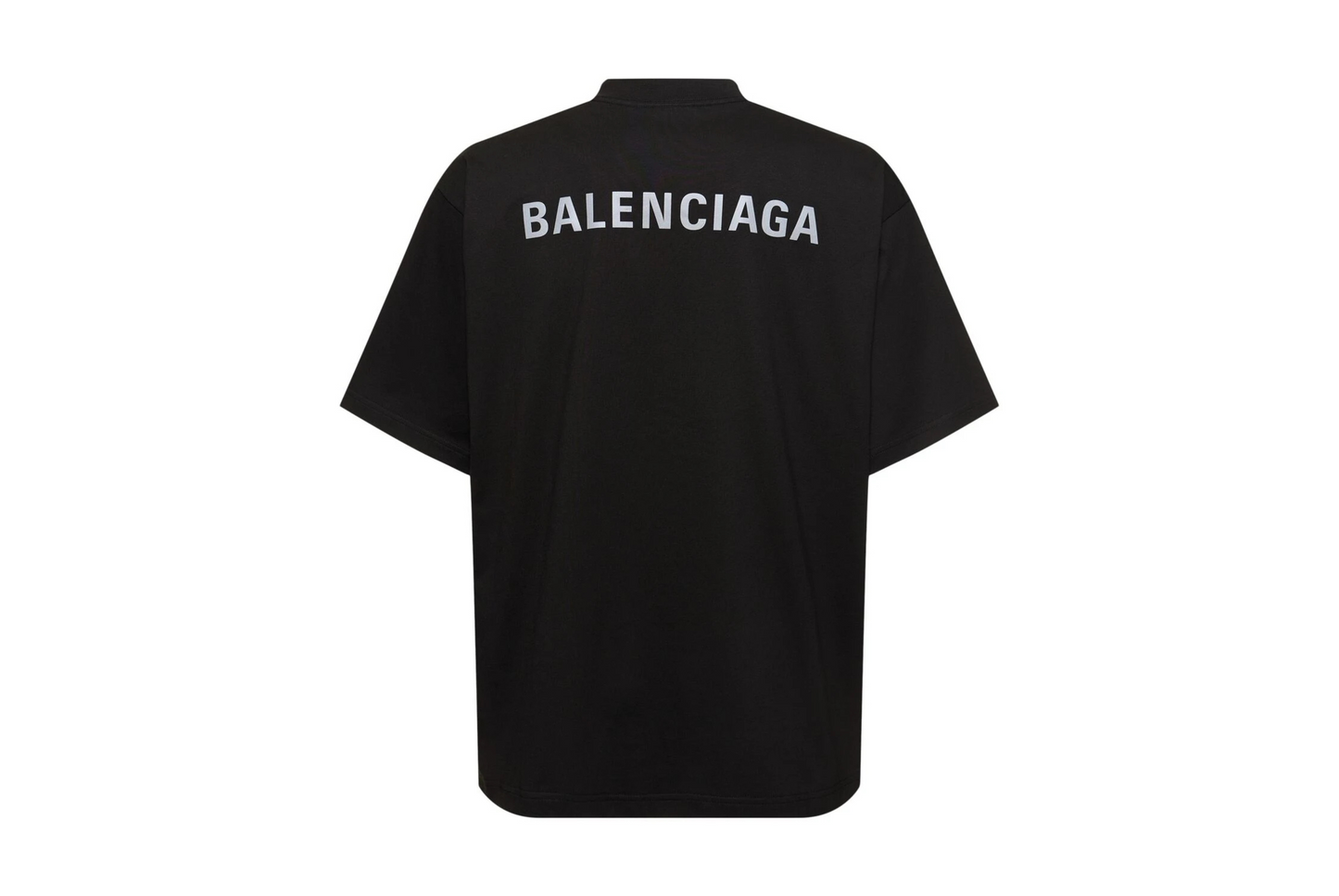 BALENCIAGA - T-SHIRT OVERSIZE NERA CON STAMPE REFLECTIVE