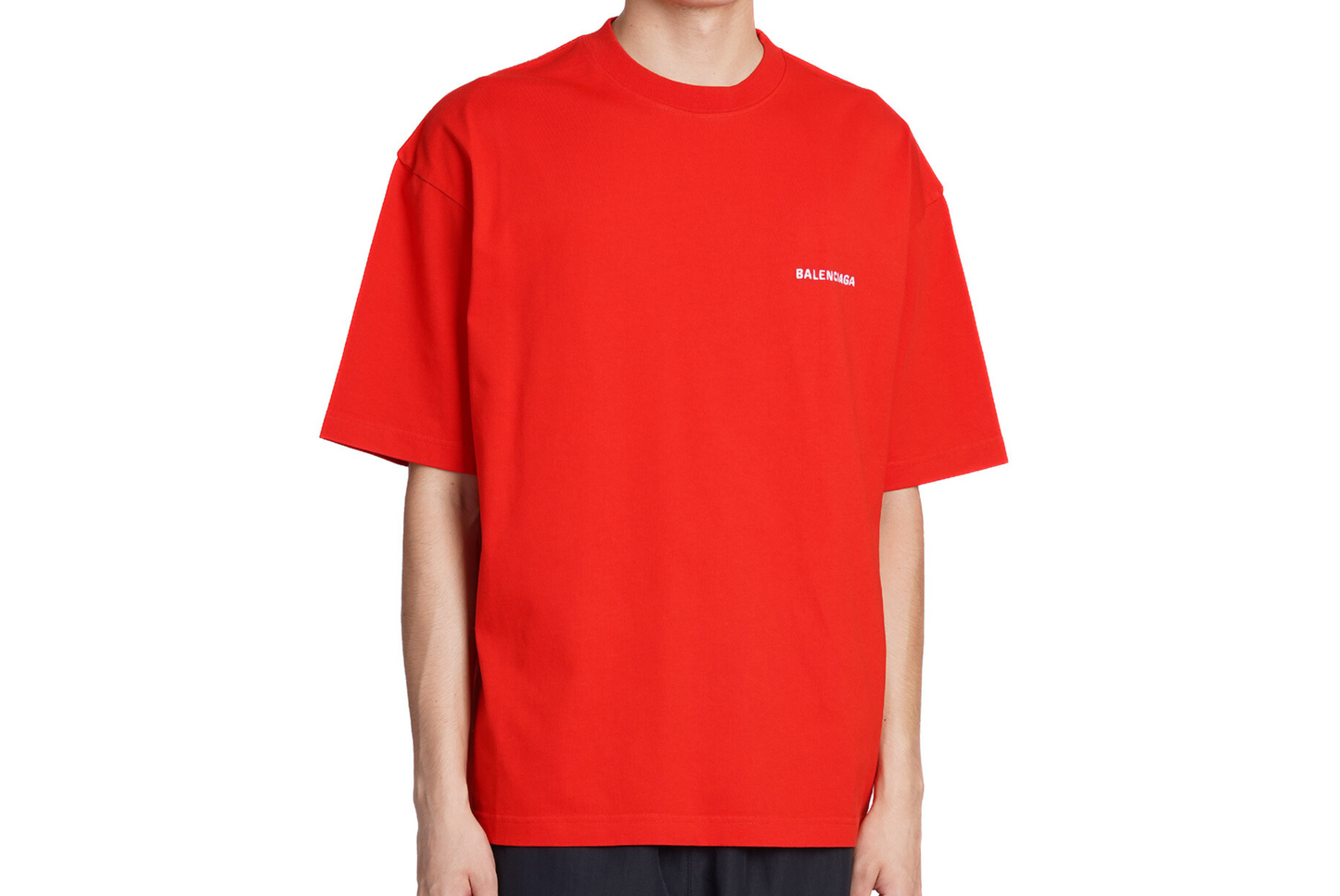 BALENCIAGA - T-SHIRT OVERSIZE ROSSA CON RICAMI
