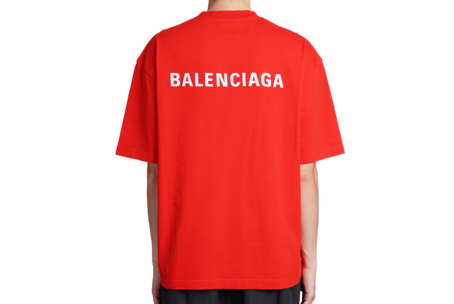 BALENCIAGA - T-SHIRT OVERSIZE ROSSA CON RICAMI