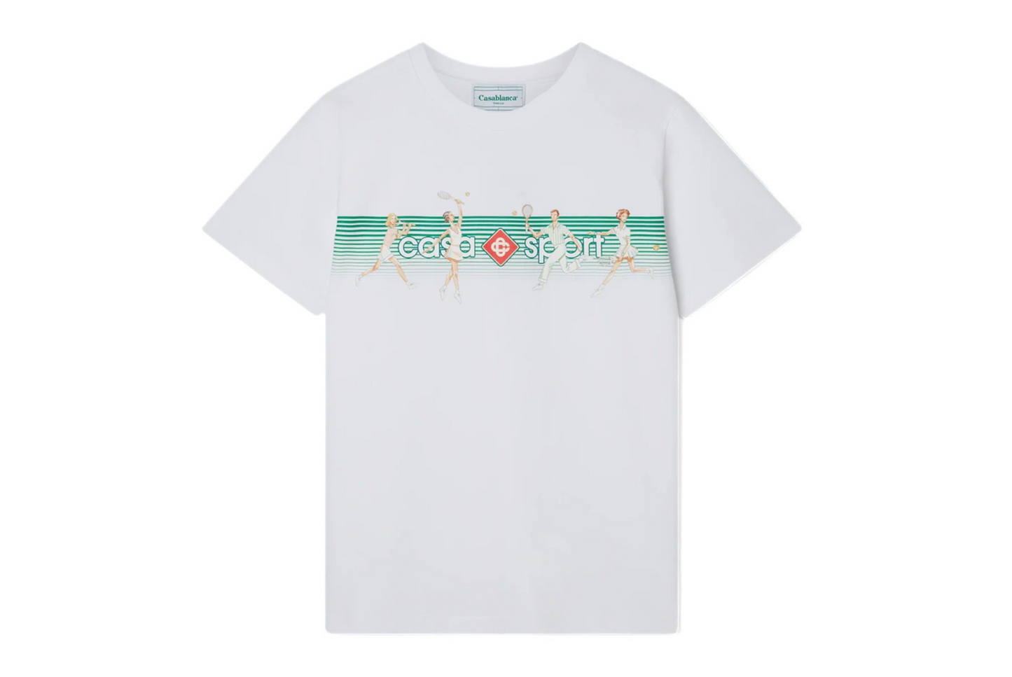 CASABLANCA - T-SHIRT CON STAMPA "TENNIS CLUB PLAYFUL STRIPES"