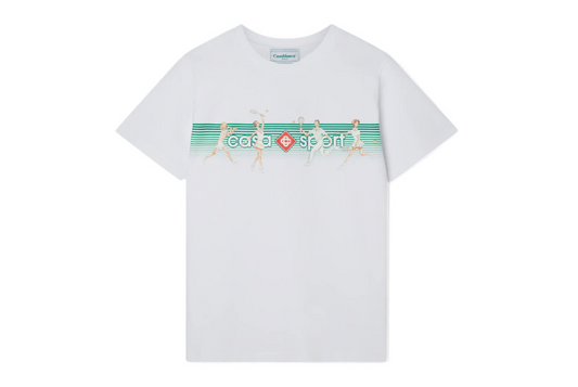 CASABLANCA - T-SHIRT CON STAMPA "TENNIS CLUB PLAYFUL STRIPES"