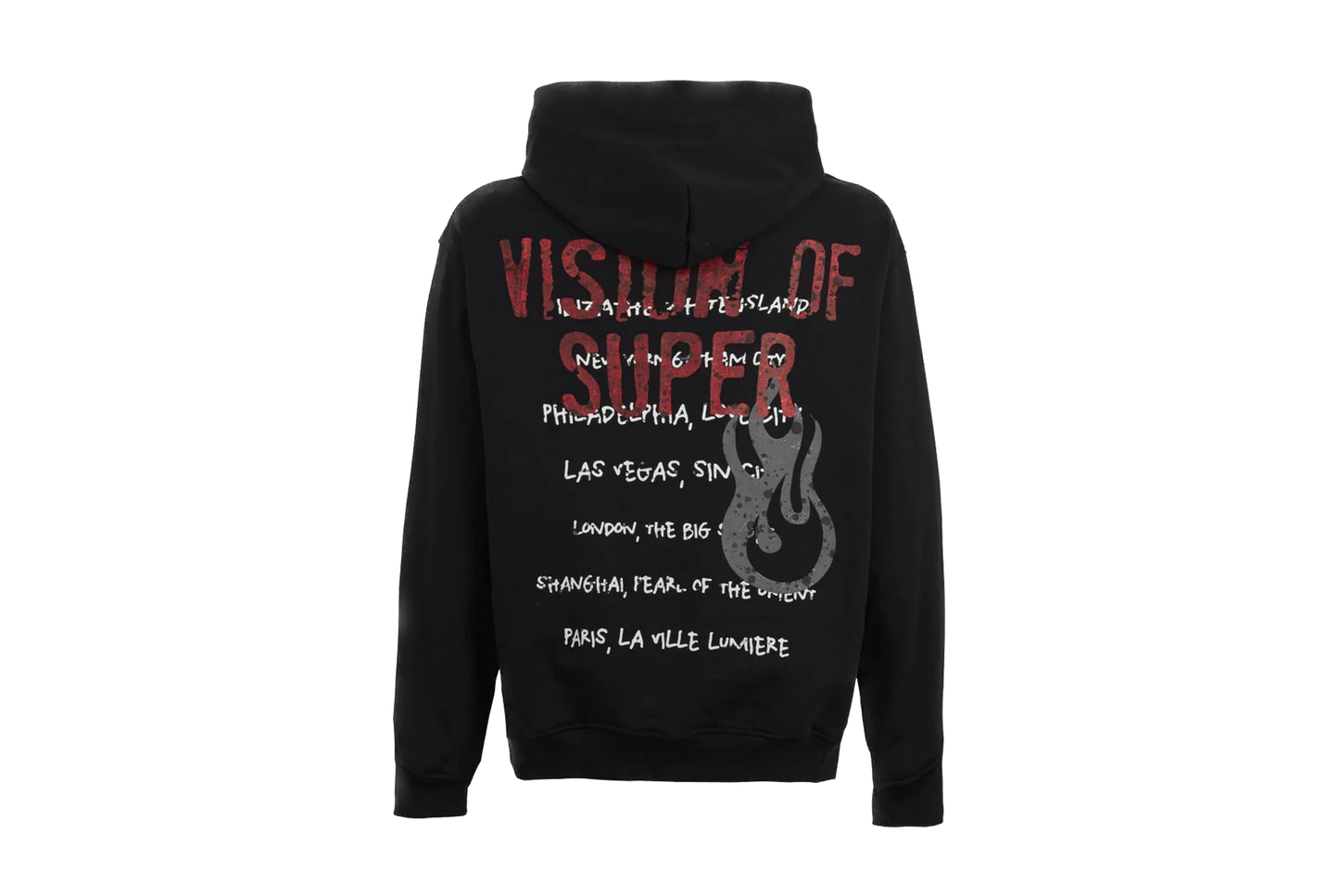 VISION OF SUPER - FELPA CON CAPPUCCIO, LOGO E MAXI STAMPA SUL RETRO