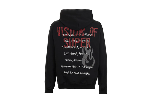 VISION OF SUPER - FELPA CON CAPPUCCIO, LOGO E MAXI STAMPA SUL RETRO